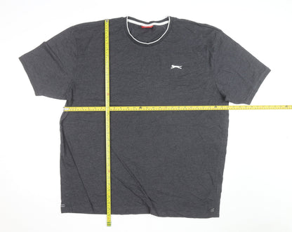 Slazenger Men's Grey 4XL Crew Neck Cotton T-Shirt