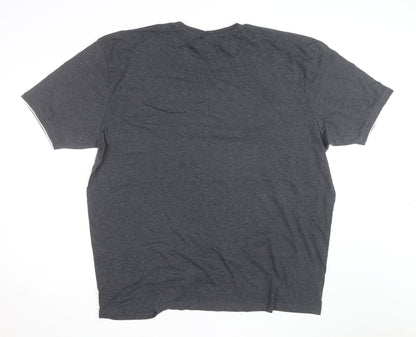 Slazenger Men's Grey 4XL Crew Neck Cotton T-Shirt