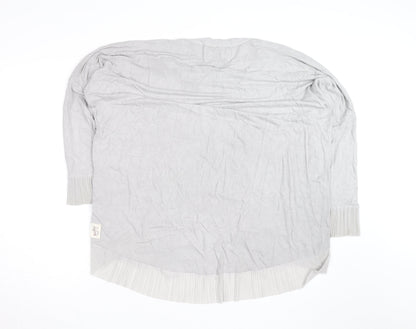 A Postcard From Brighton Women's Grey Tunic Top Size 12 Relaxed Fit Pleated Hem