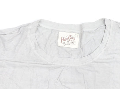 A Postcard From Brighton Women's Grey Tunic Top Size 12 Relaxed Fit Pleated Hem