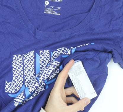 Nike Women's Blue Just Do It T-Shirt Size S Short Sleeve Cotton