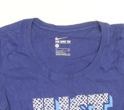 Nike Women's Blue Just Do It T-Shirt Size S Short Sleeve Cotton
