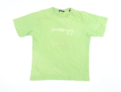 Henri Lloyd Men's Green Crew Neck Short Sleeve T-Shirt Size L