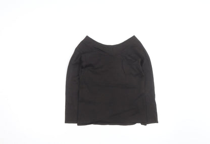 Hobbs Women’s Black Cotton Boat Neck Pullover Jumper Size 12