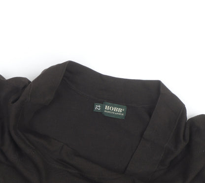 Hobbs Women’s Black Cotton Boat Neck Pullover Jumper Size 12