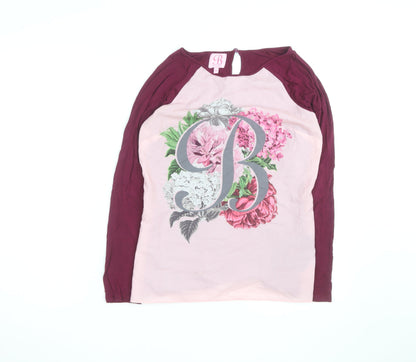 Ted Baker Women’s Pink Floral Long Sleeve Jersey Top Size 8