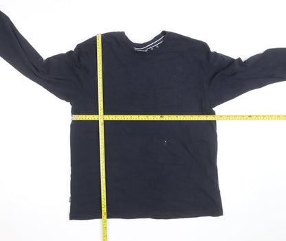 Superdry Men's Navy Blue Long Sleeve Organic Cotton Crew Neck Top XL