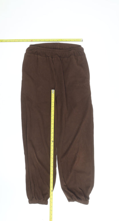 Collusion Women Brown Fleece Jogger Trousers Size 6