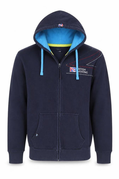 Lansdown Men's Blue Full Zip Hoodie S Embroidered British Eventing