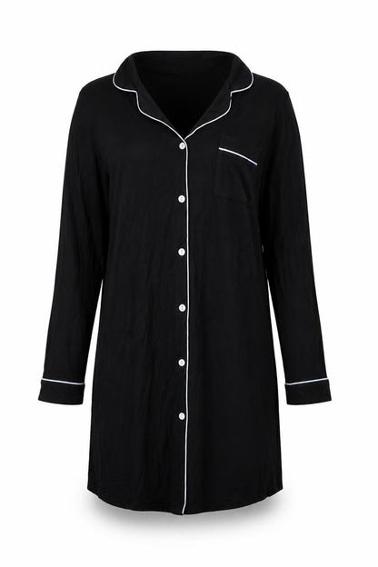 Cyberjammies Womens Black Long Sleeve Modal Nightshirt UK 10