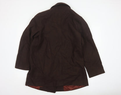 Mario De Pinto Women's Brown Wool Pea Coat Size 14