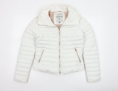 Tokyo Laundry Women’s White Puffer Jacket UK 8 XS Lightweight Quilted