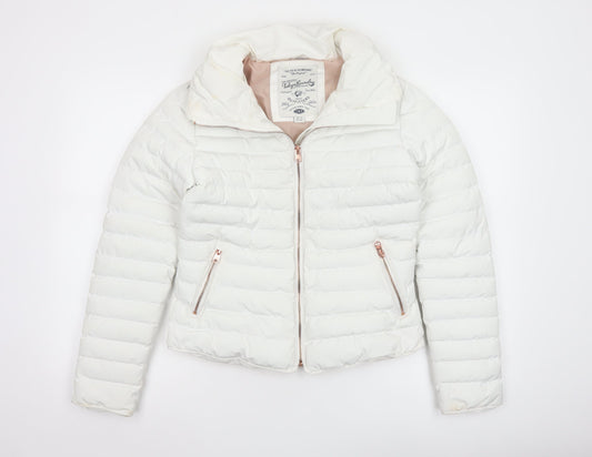 Tokyo Laundry Women’s White Puffer Jacket UK 8 XS Lightweight Quilted
