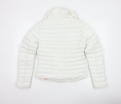 Tokyo Laundry Women’s White Puffer Jacket UK 8 XS Lightweight Quilted
