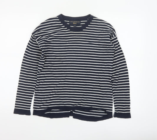 Paul Costelloe Women's Blue Striped Cotton Cardigan UK 10
