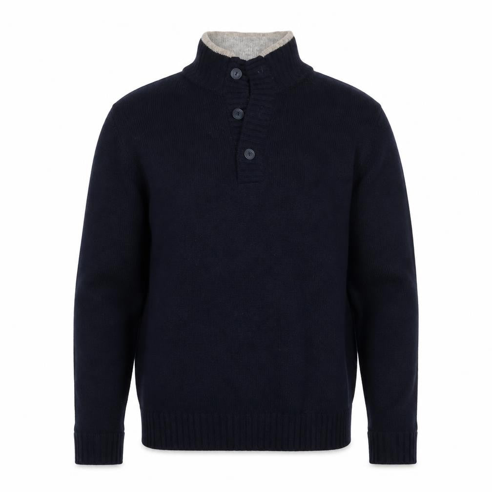 Monsoon Men's Blue Lambswool Henley Jumper Size M