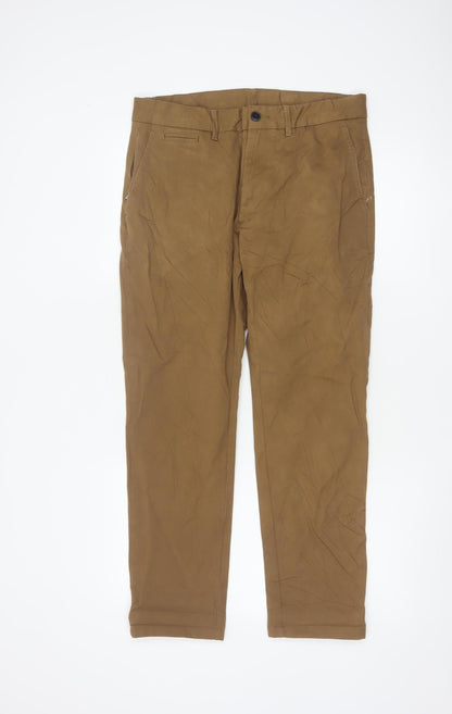 Marks and Spencer Men's Brown Slim Fit Chino Trousers 32/29