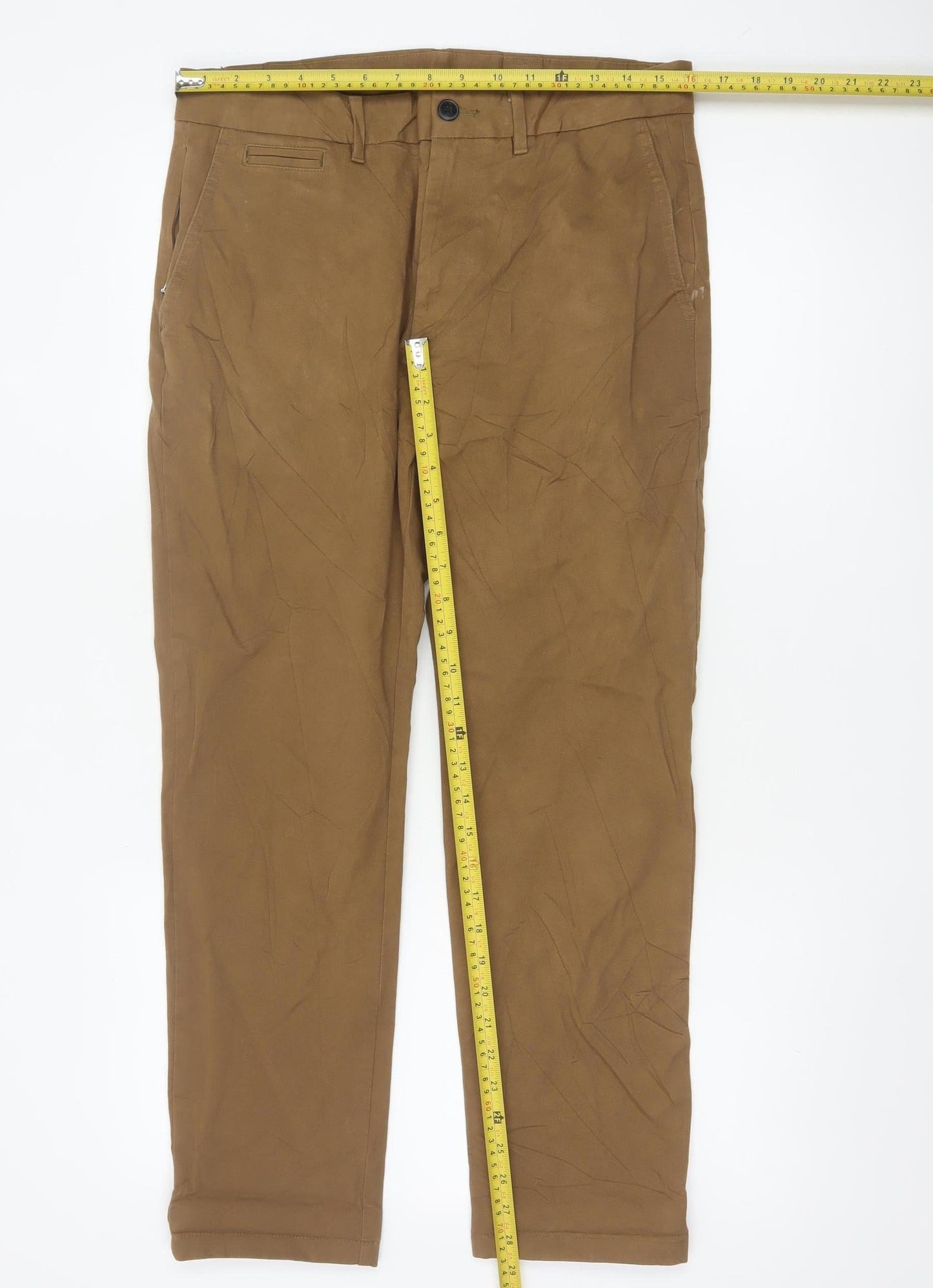 Marks and Spencer Men's Brown Slim Fit Chino Trousers 32/29