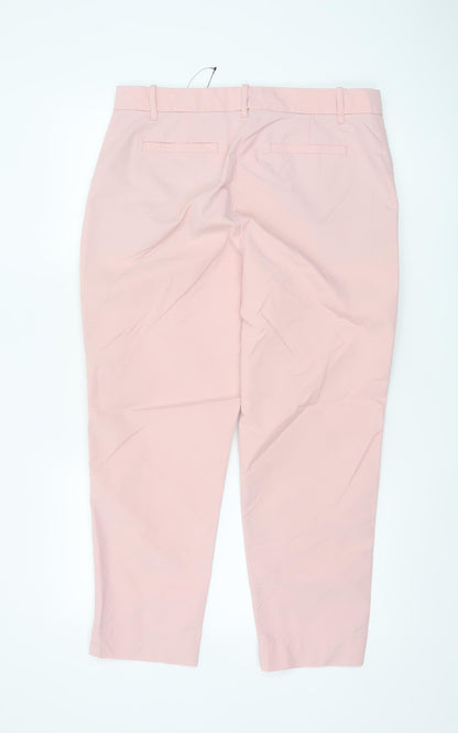 Marks and Spencer Women’s Pink Chino Trousers Size 14 Short Cotton Blend