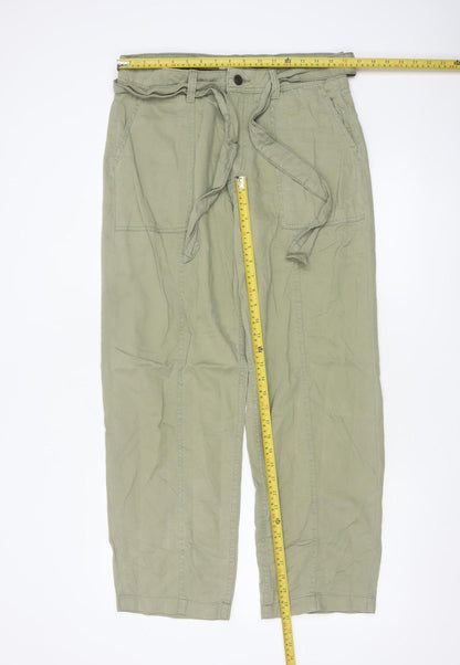 Marks and Spencer Per Una Women’s Green Cargo Belted Trousers Size 14