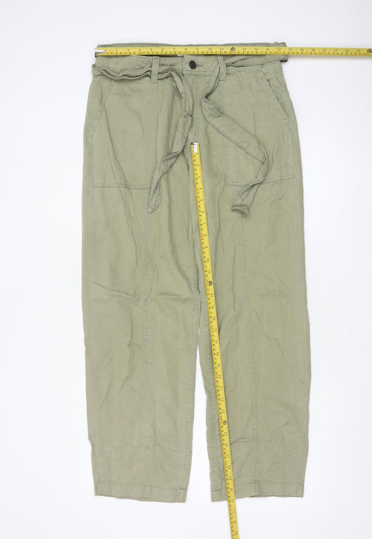 Marks and Spencer Per Una Women’s Green Cargo Belted Trousers Size 14
