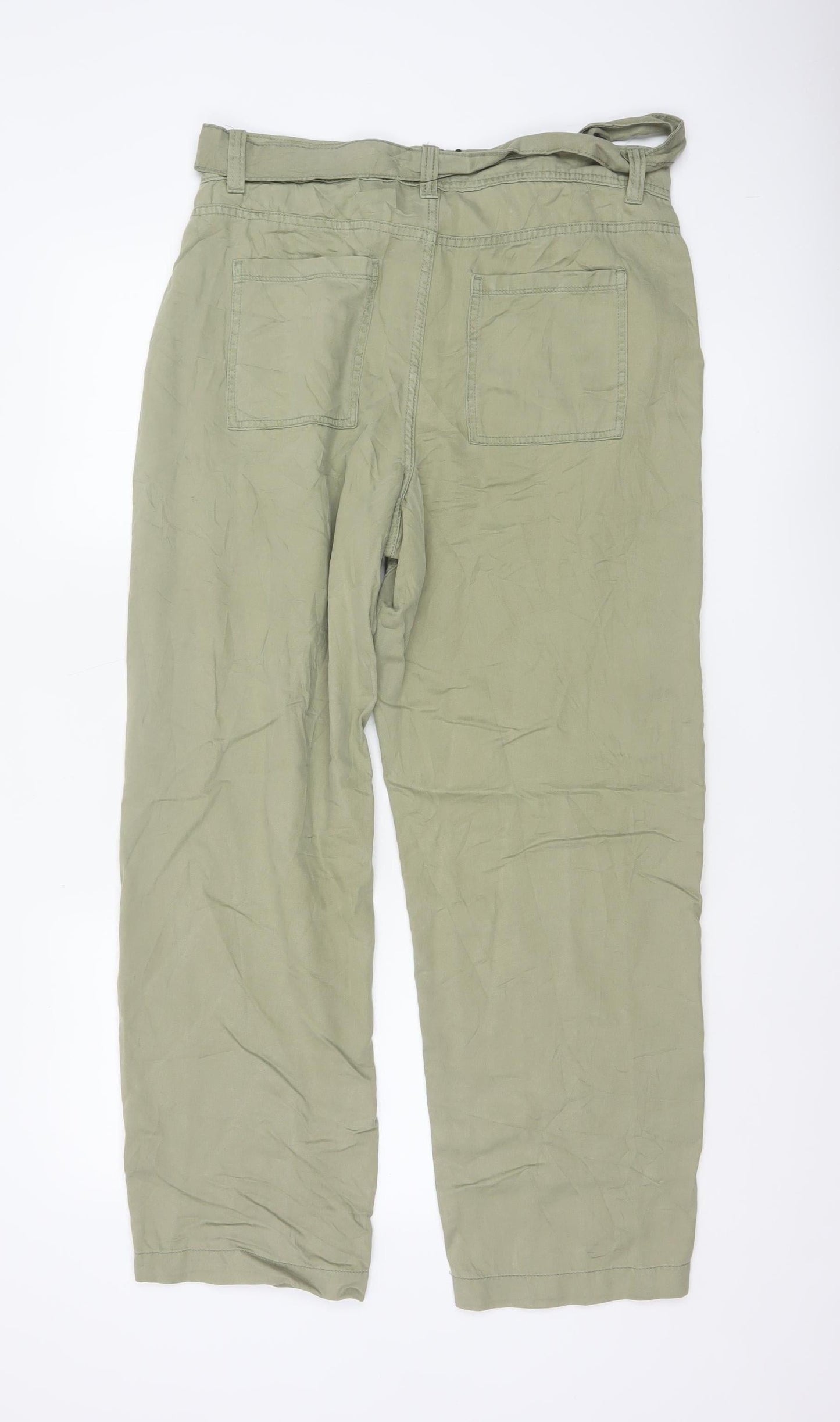 Marks and Spencer Per Una Women’s Green Cargo Belted Trousers Size 14