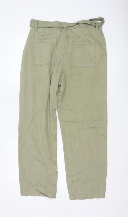 Marks and Spencer Per Una Women’s Green Cargo Belted Trousers Size 14