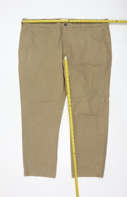 Marks and Spencer Men's Beige Regular Fit Chino Trousers 44x29