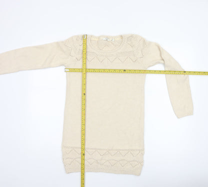 FatFace Women’s Beige Knit Pullover Jumper Size 10 Cotton Blend