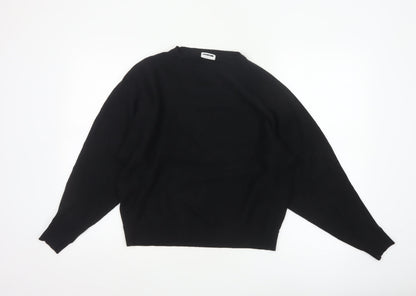Noisy May Women's Black Crew Neck Knit Jumper Size S Relaxed Fit
