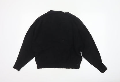 Noisy May Women's Black Crew Neck Knit Jumper Size S Relaxed Fit