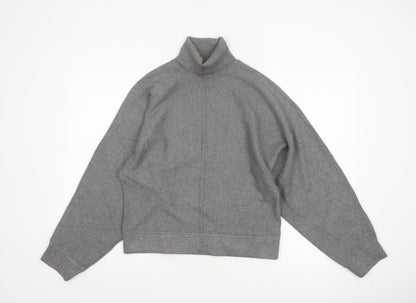 ZARA Women Grey Roll Neck Knit Pullover Jumper Size 14