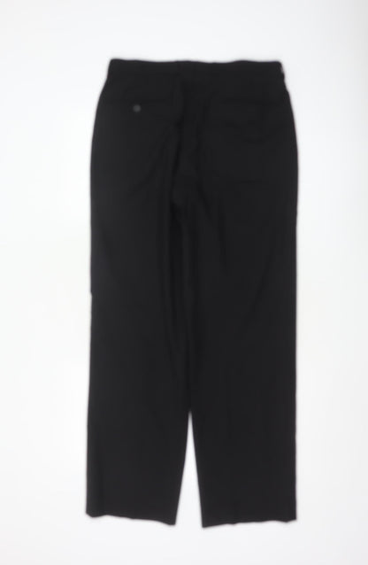 Taylor & Wright Men's Black Wool Blend Dress Trousers 34R
