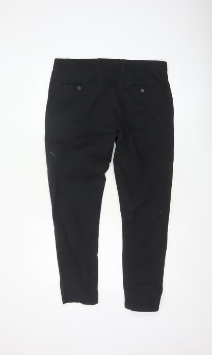 Marks and Spencer Men's Black Skinny Fit Chino Trousers 34W 29L