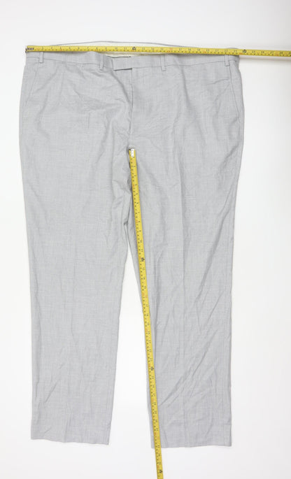 Marks and Spencer Men’s Grey Regular Fit Dress Trousers 48 Long