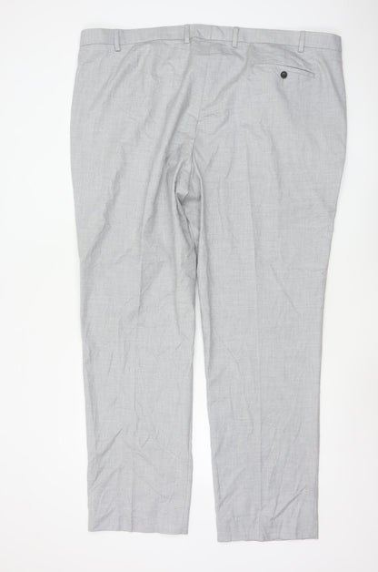 Marks and Spencer Men’s Grey Regular Fit Dress Trousers 48 Long