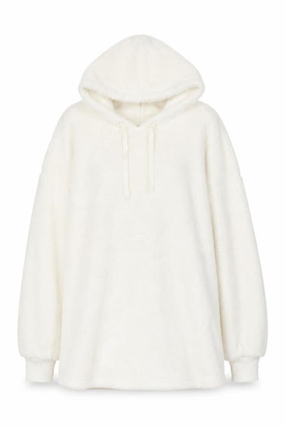 Marks & Spencer Women’s Ivory XL Fleece Hooded Nightwear Top
