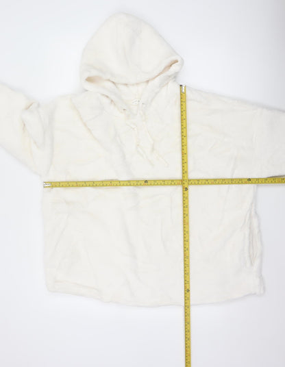 Marks and Spencer Women’s Ivory XL Fleece Hooded Nightwear Top