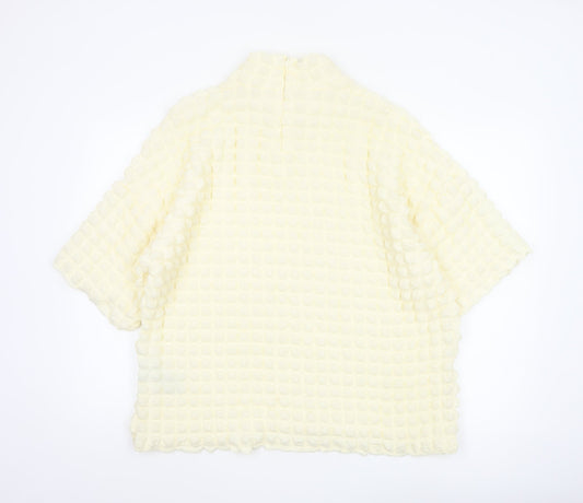 SELECTED FEMME Women's Ivory Textured High Neck Tunic Blouse XL