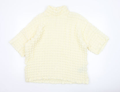 SELECTED FEMME Women's Ivory Textured High Neck Tunic Blouse XL