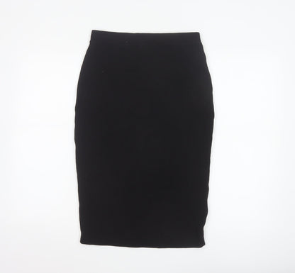 Next Women Black Size 10 Pencil Skirt Viscose Blend Workwear