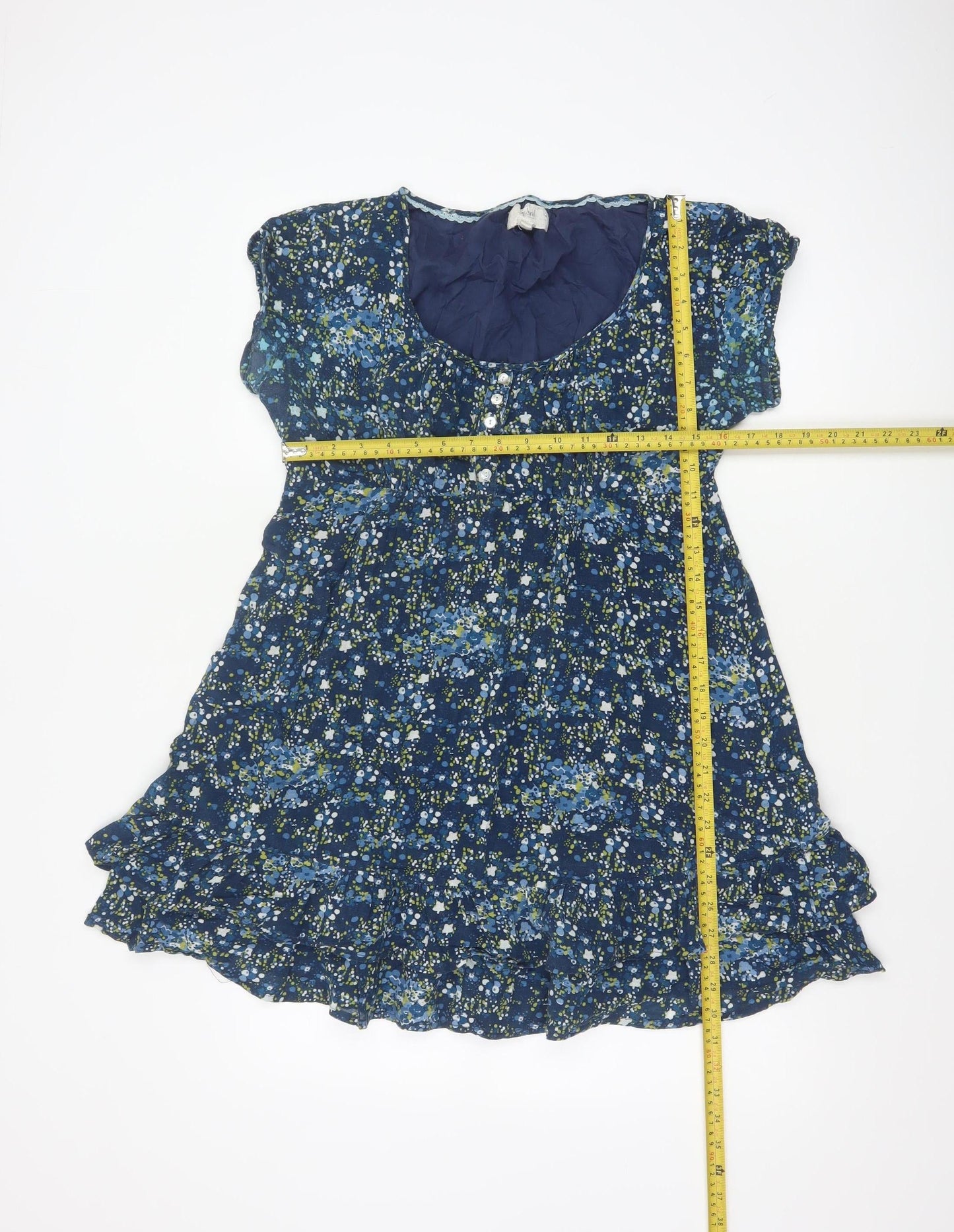 Mistral Women's Blue Floral A-Line Knee Length Dress Size 14
