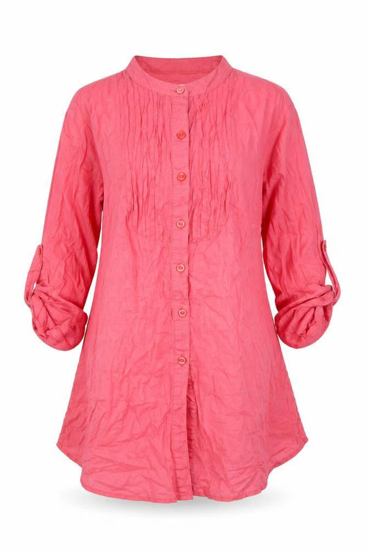 Levi Strauss Women’s Pink 3/4 Sleeve Cotton Tunic Shirt M