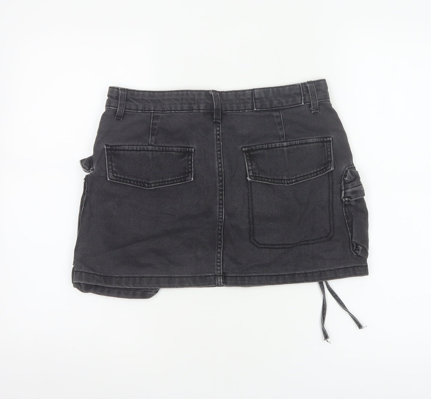 Bershka Women’s Black Cotton Cargo Mini Skirt Size 10