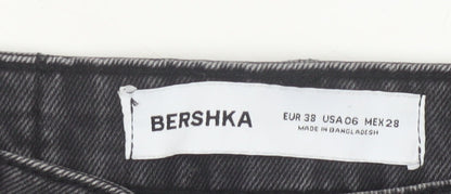 Bershka Women’s Black Cotton Cargo Mini Skirt Size 10