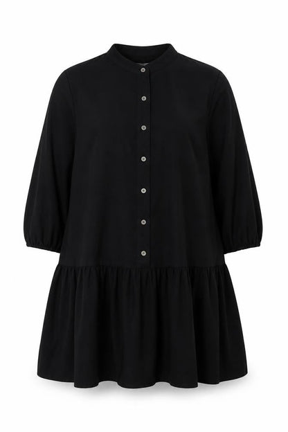 The White Company Women's Black Size 16 Long Sleeve Shirt Dress