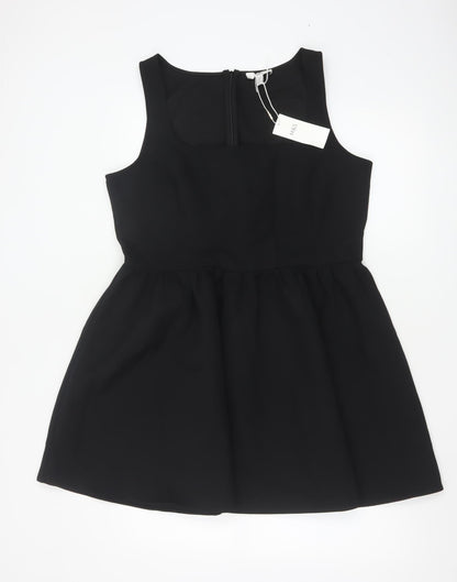 Marks and Spencer Women’s Black Skater Dress Size 16 Sleeveless Lined Stretch Partywear