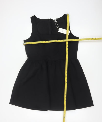 Marks and Spencer Women’s Black Skater Dress Size 16 Sleeveless Lined Stretch Partywear