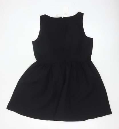 Marks and Spencer Women’s Black Skater Dress Size 16 Sleeveless Lined Stretch Partywear