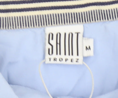 Saint Tropez Women Blue Cotton Shirt Medium Casual Smart Blouse